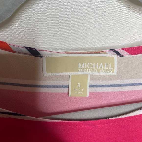 Michael Kors Multicolored Striped Tie Hem Blouse Size S - Picture 2 of 5